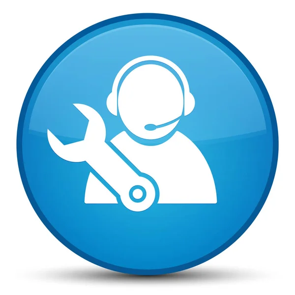 Tech support icon special cyan blue round button — Stock Photo, Image