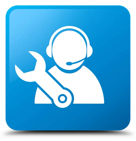 Tech support ikonen cyan blå fyrkantiga knappen — Stockfoto