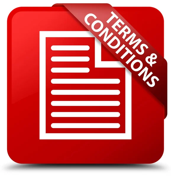 Terms and conditions (page icon) red square button red ribbon in