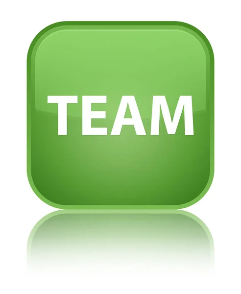 Team special soft green square button — Stock Photo, Image