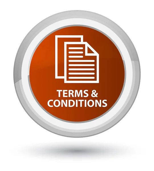 Terms and conditions (pages icon) prime brown round button — Stock Photo, Image