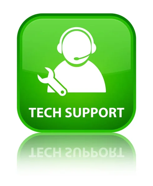 Tech ondersteuning speciale groene vierkante knop — Stockfoto