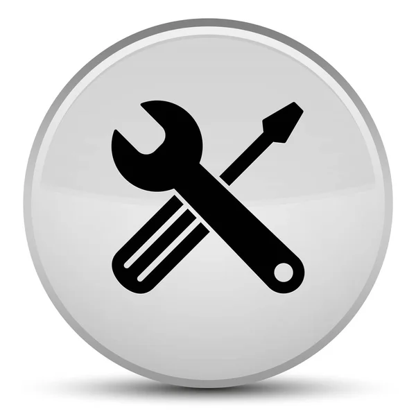 Werkzeuge Symbol spezielle weiße runde Taste — Stockfoto