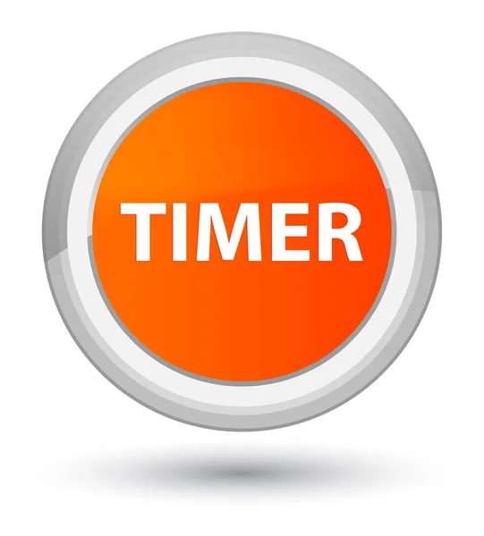 Timer prime oranje ronde knop — Stockfoto