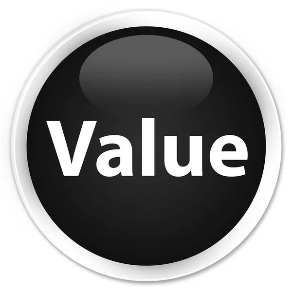Valor prémio botão redondo preto — Fotografia de Stock