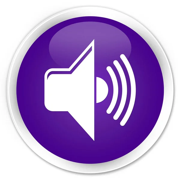 Objem ikonu premium fialové kulaté tlačítko — Stock fotografie