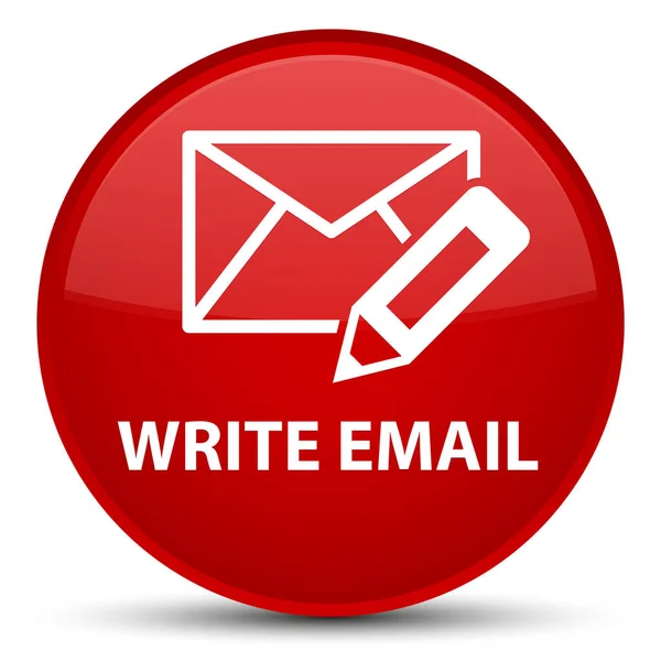 E-posta özel kırmızı yuvarlak düğmesini yazmak — Stok fotoğraf