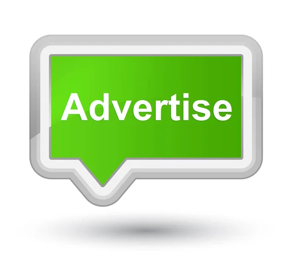 Werbung für grünen Banner-Knopf — Stockfoto
