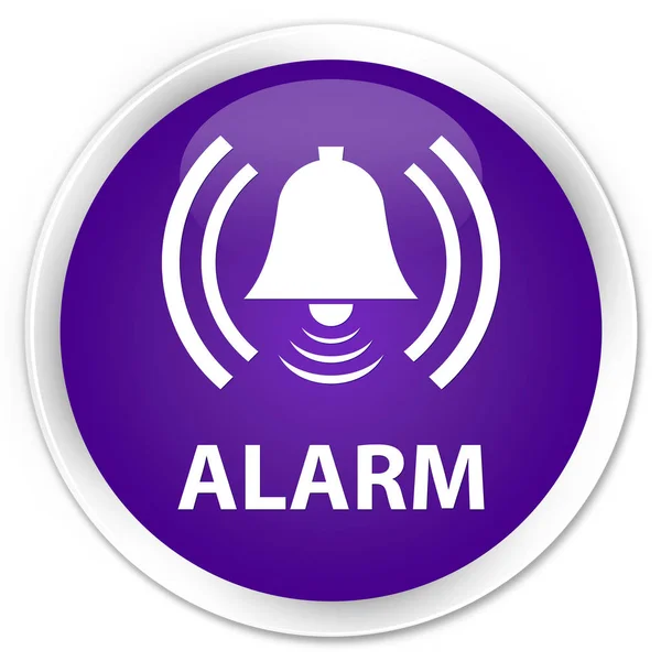 Alarme (icône cloche) bouton rond violet premium — Photo