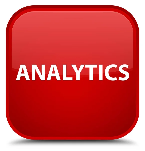 Analytics botão quadrado vermelho especial — Fotografia de Stock