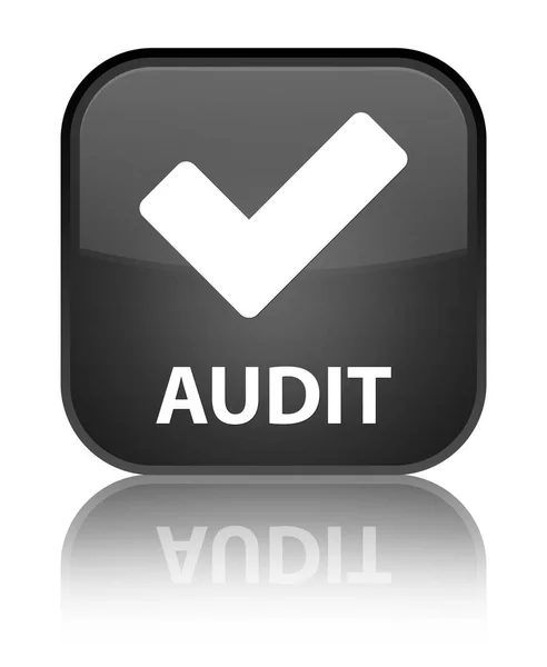 Audit (valider icône) bouton carré noir spécial — Photo