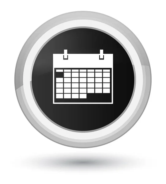 Kalendarz ikona prime czarny okrągły przycisk — Zdjęcie stockowe