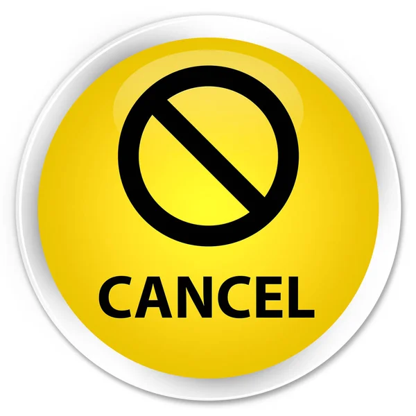 Отмена (знак запрета) премиум желтая круглая кнопка — стоковое фото