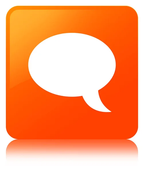 Chat icon orange square button — Stock Photo, Image