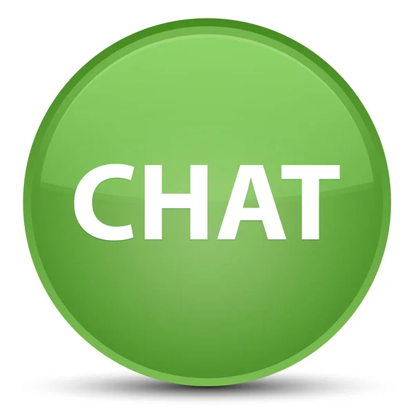 Chat special soft green round button — Stock Photo, Image