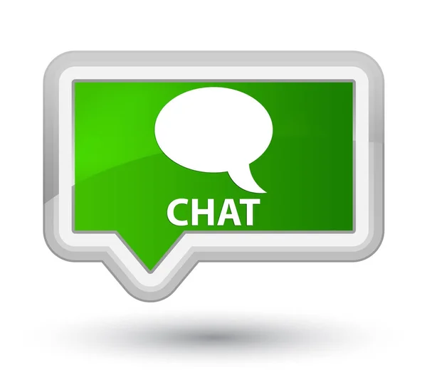 Chat botão bandeira verde principal — Fotografia de Stock