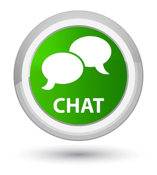 Chat prime green round button — Stock Photo, Image