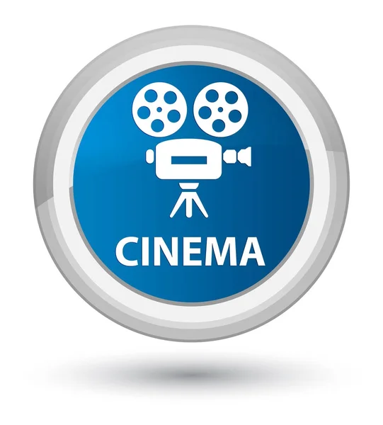 Cine (icono de la cámara de vídeo) botón redondo azul primo —  Fotos de Stock