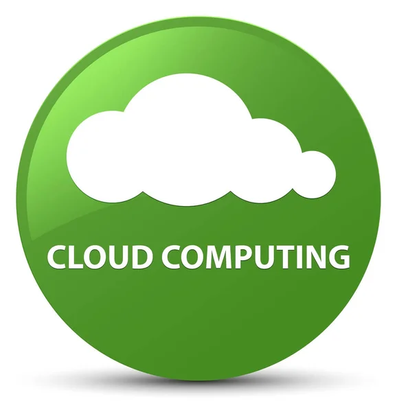 Cloud computing botón redondo verde suave — Foto de Stock