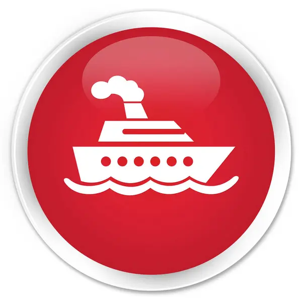 Κρουαζιέρα πλοίο εικονίδιο premium κόκκινο στρογγυλό κουμπί — Φωτογραφία Αρχείου