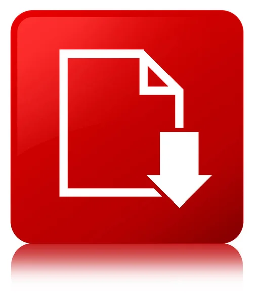 Baixar ícone do documento botão quadrado vermelho — Fotografia de Stock