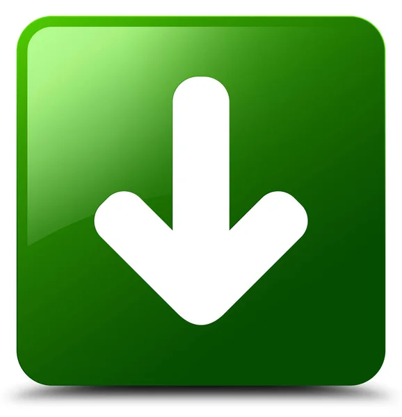 下载箭头图标绿色方形按钮 — 图库照片