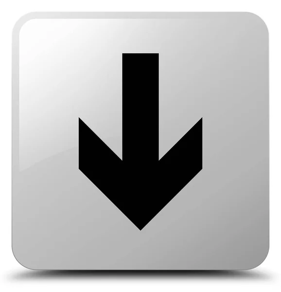 Download arrow icon white square button — Stock Photo, Image