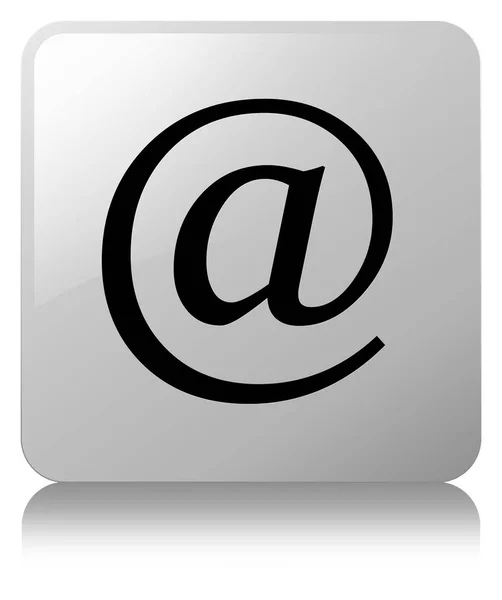 电子邮件地址图标白色方形按钮 — 图库照片