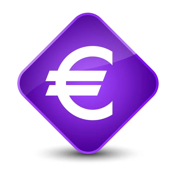 Symbol für Eurozeichen eleganter lila Diamant-Knopf — Stockfoto
