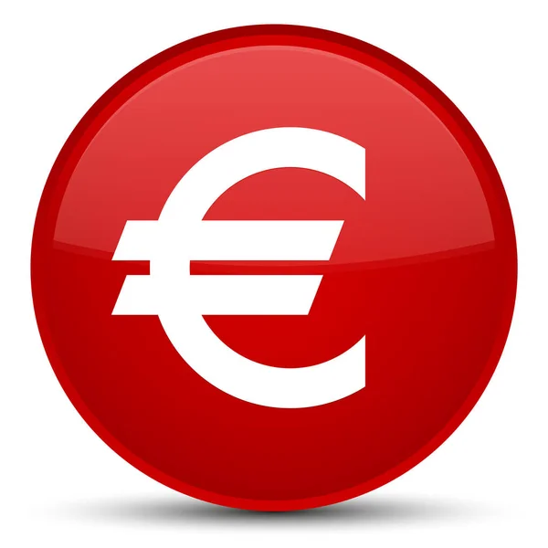 Euro sign icon special red round button — Stock Photo, Image