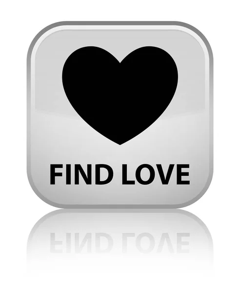 Encontrar o amor botão quadrado branco especial — Fotografia de Stock