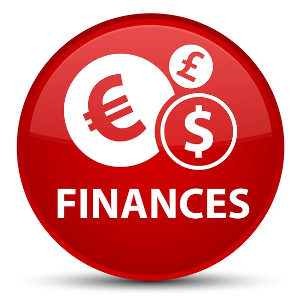 Finances (euro sign) special red round button — Stock Photo, Image