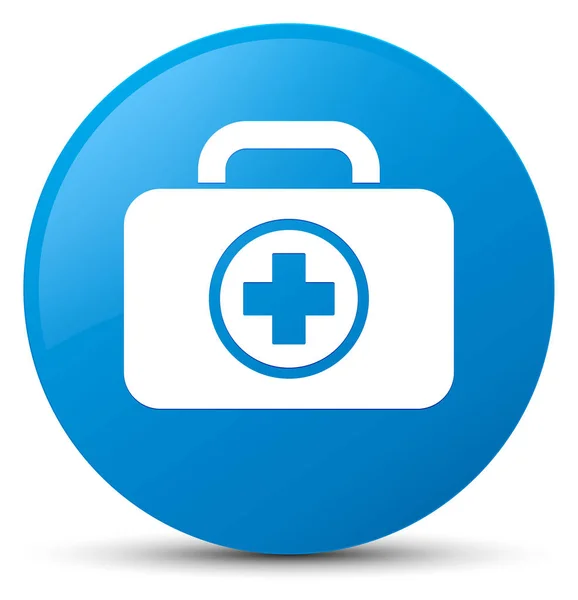 First aid kit icon cyan blue round button — Stock Photo, Image