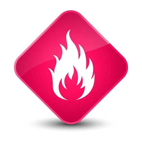 Fire icon elegant pink diamond button — Stock Photo, Image