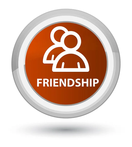 Friendship (group icon) prime brown round button — Stock Photo, Image