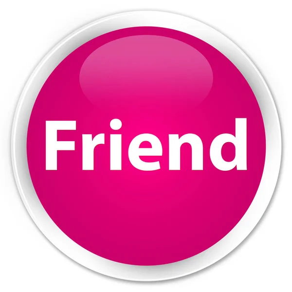 Friend premium pink round button — Stock Photo, Image