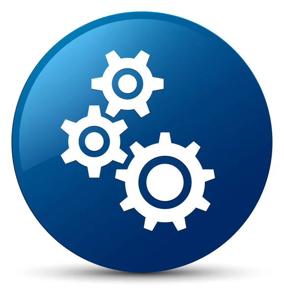 Getriebe Symbol blauer runder Knopf — Stockfoto