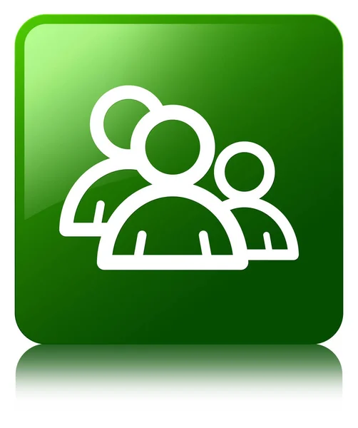 Grup simgesi yeşil kare düğme — Stok fotoğraf