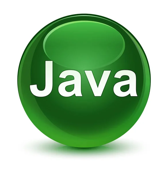 Java glassy soft green round button — Stock Photo, Image