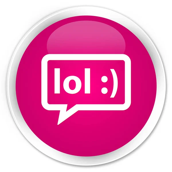 笑バブル アイコン プレミアム ピンク ラウンド ボタン — ストック写真
