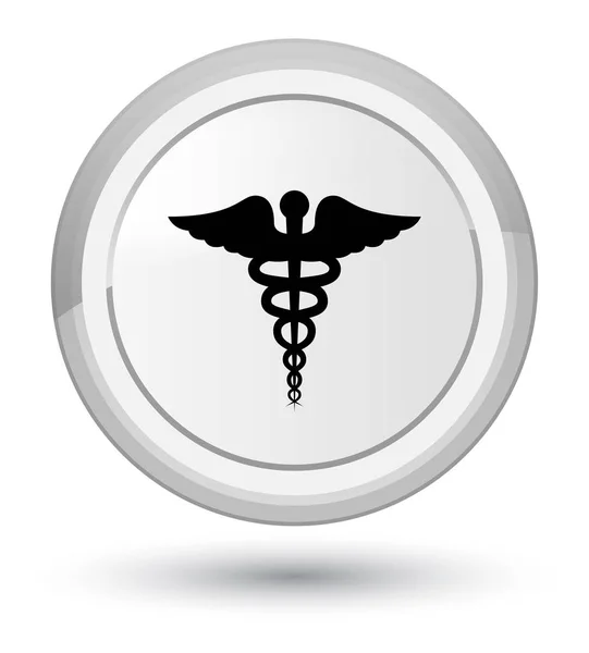 Icono médico botón redondo blanco primo — Foto de Stock
