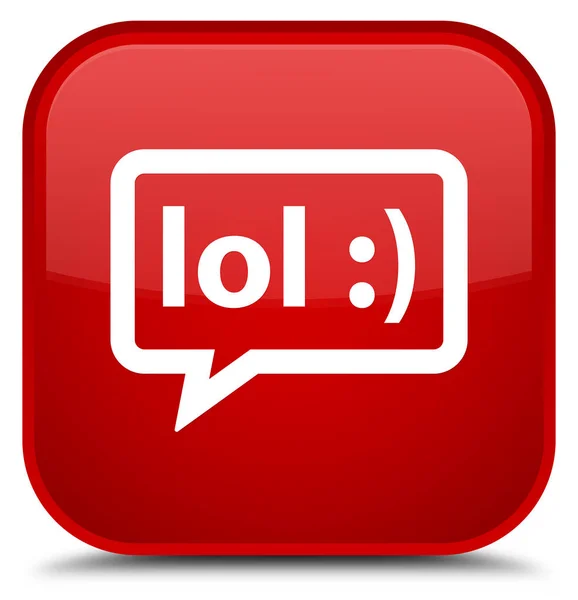 LOL bubble icon special red square button — Stock Photo, Image