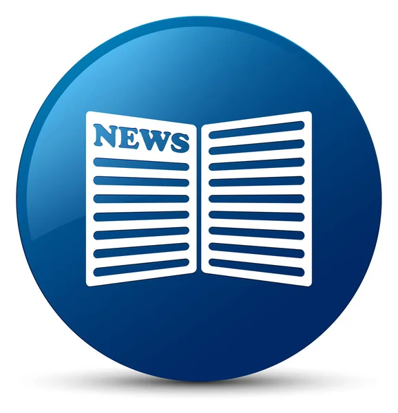 Newspaper icon blue round button — Stock Photo, Image