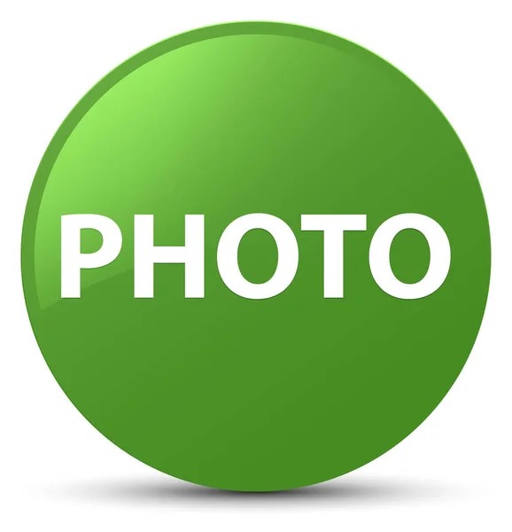 Photo soft green round button — Stock Photo, Image