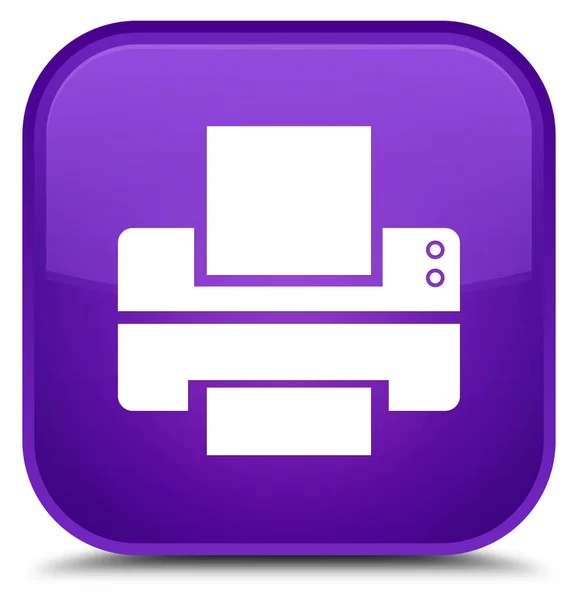 Піктограма принтера спеціальна фіолетова квадратна кнопка — стокове фото