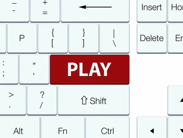 Tlačítko klávesnice Play hnědá — Stock fotografie
