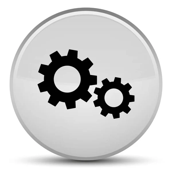 İşlem simgesi özel beyaz yuvarlak düğmesi — Stok fotoğraf