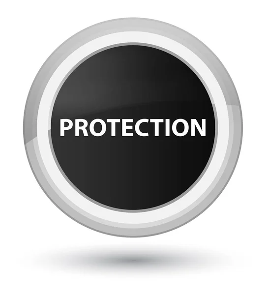 Protection prime black round button — Stock Photo, Image