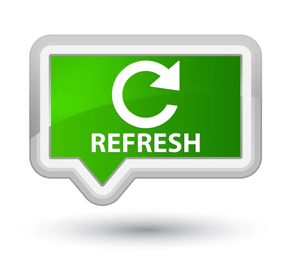Refresh (rotiți pictograma săgeată) buton banner verde prim — Fotografie, imagine de stoc