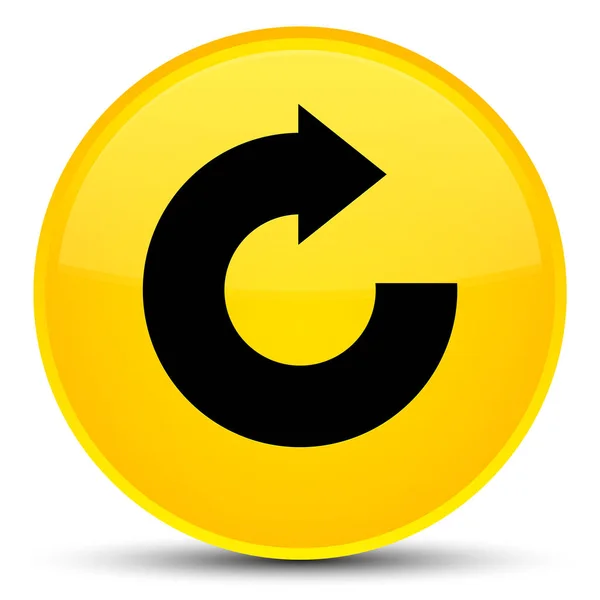Icono de flecha de respuesta botón redondo amarillo especial —  Fotos de Stock